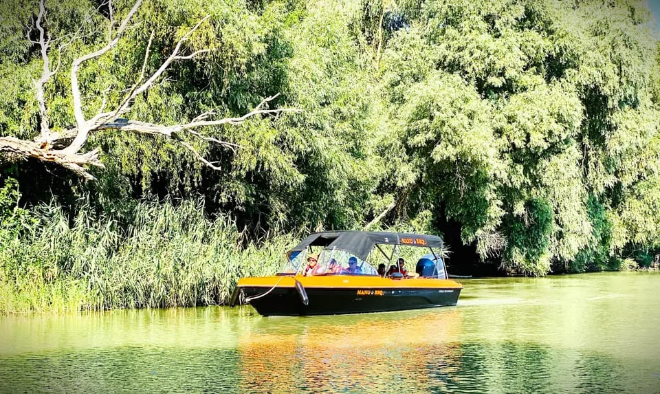 Boat tour through water lilies